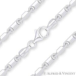 Heshe Link Bar Chain Bracelet in .925 Italy Sterling Silver - 8"